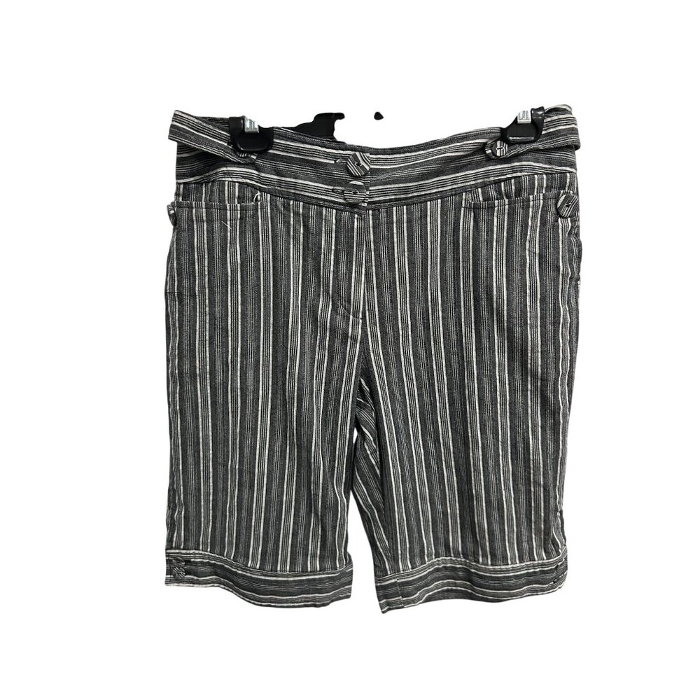 Willi Smith Womens Striped Belt Loops Bermuda Shorts Size 8 Casual Preppy
